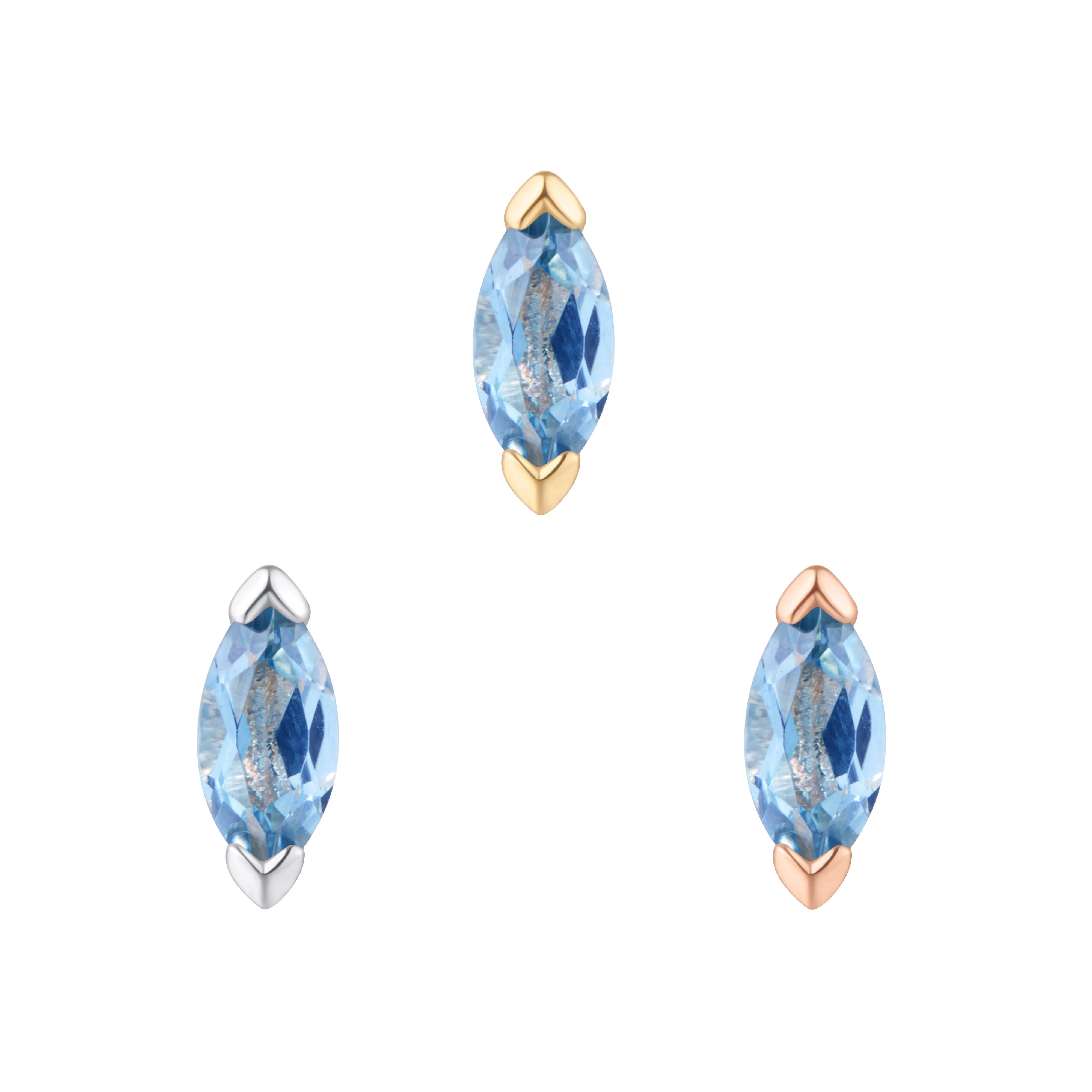 Zuri - London Blue Topaz - Threadless End